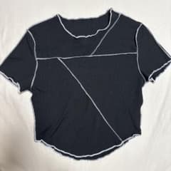 リブ編みストライプ半袖Tシャツのサムネイル