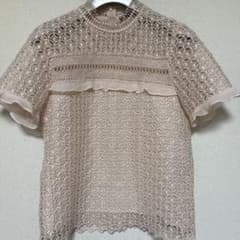 美品 ZARA ピンクレースブラウスのサムネイル