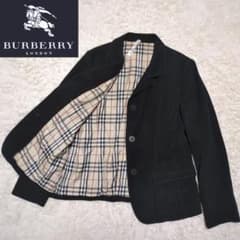 極美品！バーバリーロンドン　ノバチェックコーデュロイジャケット　サイズ44　黒 極美品！バーバリーロンドン ノバチェックコーデュロイ