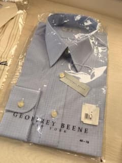 GEOFFREY BEENE 長袖ドレスシャツ ライトブルー チェック柄のサムネイル