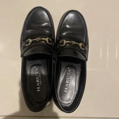【24.5cm】HARUTA ブラック ビットローファーのサムネイル