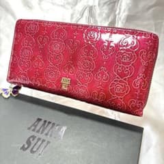 【箱付】ANNA SUI ローズハート 長財布 蝶チャーム ラウンドファスナーのサムネイル