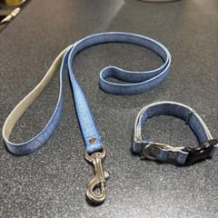 ☆1.5㎝幅☆少し大きめ小型犬用首輪（22㎝〜32㎝）とノーマルリードセットのサムネイル