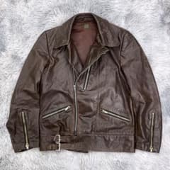 40'sヴィンテージ ジャーマン モーターサイクル ゴートスキンレザージャケットのサムネイル