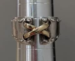 バ*ー様 HERMES コンビ リング シルバー925 K18 11号〜 12号 - メルカリ