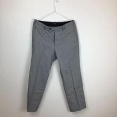 千鳥格子柄 スラックス パンツ グレーのサムネイル