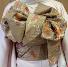 豪華絢爛!! 袋帯 【正絹 六通】古典柄 藤の花×紗綾形文様 成人式