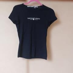 MARY QUANT LONDON ロゴTシャツ ブラック ラインストーン付／Mのサムネイル