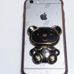 クマ型スマホアクセサリー ゴールド ×ブラックのサムネイル