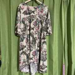 あちゃちゅむ　花柄　七分袖ロングワンピース　個性的　made in Japanのサムネイル