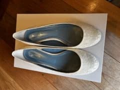 BENIR ブライダルシューズ 37 レース 白 ペタンコ 美品　黄ばみなしのサムネイル