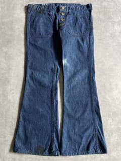 ふ*ち様 70s Lee Leens デニム セーラーパンツ ワイドフレア 濃紺 ふ*ち様 70s Lee Leens デニム セーラーパンツ ワイドフレア 濃紺