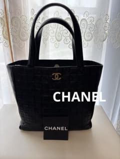 CHANEL ブラック チョコレートバーレザーハンドバッグ希少品 - メルカリ