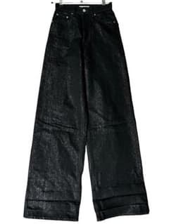 MOUSSY GLITTER DENIM WIDE STRAIGHT 黒 0のサムネイル