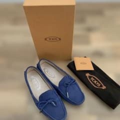 TOD'S レザー モカシン ブルーサイズ38 - メルカリ