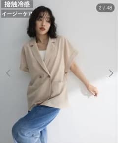 麻調合繊フレンチスリーブジャケットのサムネイル