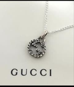 GUCCI ネックレス インターロッキング ロゴ 燻 グッチ トップのサムネイル