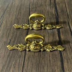 【希少】アンティーク真鍮金物 取っ手 アクセントパーツ 2セット DIY金物のサムネイル