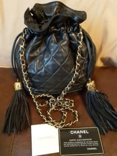美品 正規品 CHANEL 巾着 フリンジ ショルダーバッグのサムネイル