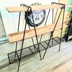 アイアンラック　ダブルラック 家具　ラダーシェルフ　フラワースタンド アイアンラック ダブルラック 家具 ラダーシェルフ フラワースタンド