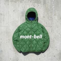 美品 mont-bell リバーシブル ダウンジャケット モンベルグリーン 青