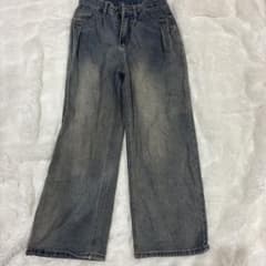 デニムパンツ ワイドシルエット ウォッシュ加工のサムネイル