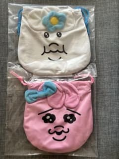 サントリーおぱんちゅうさぎ、んぽちゃむ巾着、ボア巾着袋 2種セットのサムネイル