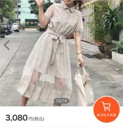 グレーンチェック  チェックシースルーワンピースのサムネイル