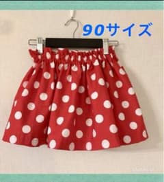 赤水玉きギャザースカート＊90サイズのサムネイル