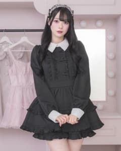 pium ピウム フリルリボン襟付きセットアップ ピウム pium フリルリボン襟付きセットアップ ブラック - メルカリ