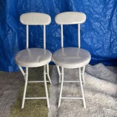美品】ニトリ 折りたたみチェア ピンキー ホワイト 2脚セット 椅子 白