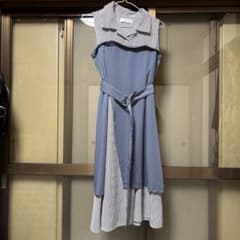 CECIL McBEE ノースリーブ シャツワンピース ストライプのサムネイル