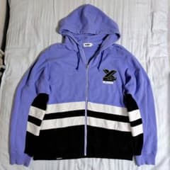 XLARGE ジップパーカー ラベンダー 薄紫 マルチカラー 切替 フルジップ