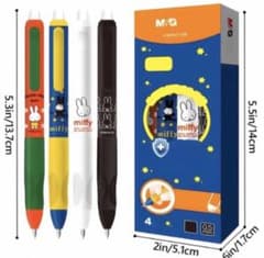 海外限定❤︎Miffyミッフィー0.5mm消せるボールペン黒4本セット❤︎新品未使用のサムネイル