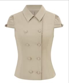 andwang Short Sleeve Double Button Tops - メルカリ