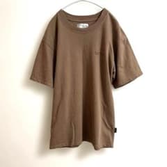 RAUGH ラフ ロゴ刺繍 Tシャツ メンズ Lサイズ 綿100% ブラウン