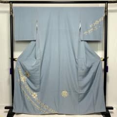 D80訪問着 丹下雄介 一つ紋 刺繍 正絹着物 袷 しつけ糸付き未使用極美