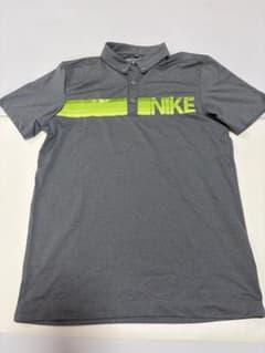 【値下げ】NIKE GOLF ポロシャツ グレー×グリーン　Mのサムネイル