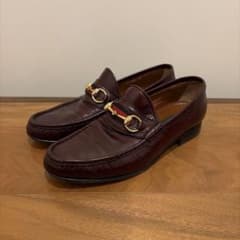 GUCCI グッチ　ローファー　バーガンディ ワインレッド スエードローファー (グッチ) 中古・古着通販】GUCCI ボルドー 靴