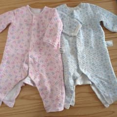 花柄キルトロンパース80☆二枚組のサムネイル