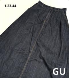 【GU】Lサイズ　デニム 　ロング フレアスカート