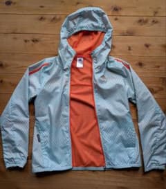 【adidas】水色ドット柄ウィンドブレーカー ジュニアSサイズのサムネイル