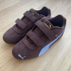 Puma スエード ベルクロ スニーカー ブラウン/ブルー - メルカリ