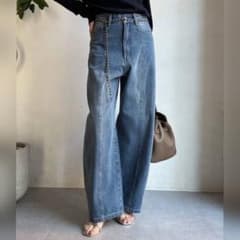 25SS DouDou センターラインデニムカーブパンツ ブルー 36 - メルカリ