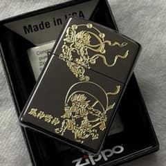 ZIPPO 和柄 風神雷神 ブラック ゴールド 新品 ジッポー お守り 縁起物 