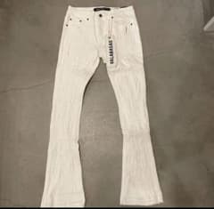 新品valabasasバラバサスダメージスキニーフレアデニムホワイト30