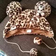 ヒョウ柄耳あてつきディズニー帽子　ミニーちゃんのサムネイル