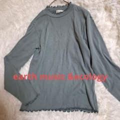 earth music&ecology　リブ編み　ニット　プルオーバー　Mのサムネイル
