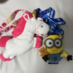 USJ 유니콘 미니언 봉제인형 패스 케이스 세트