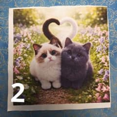 オーダー用猫ちゃんパネルサンプルページ 　１１ キャンセルパネル オーダーページ ハンカチねこワンちゃん柄 里親さま